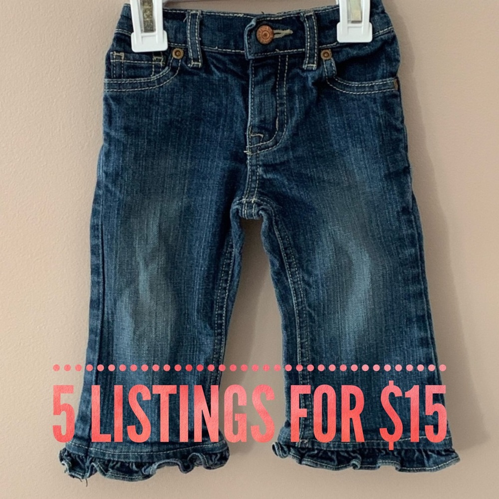 5 for $15 Ruffle Denim Jeans TCP - size 12 months